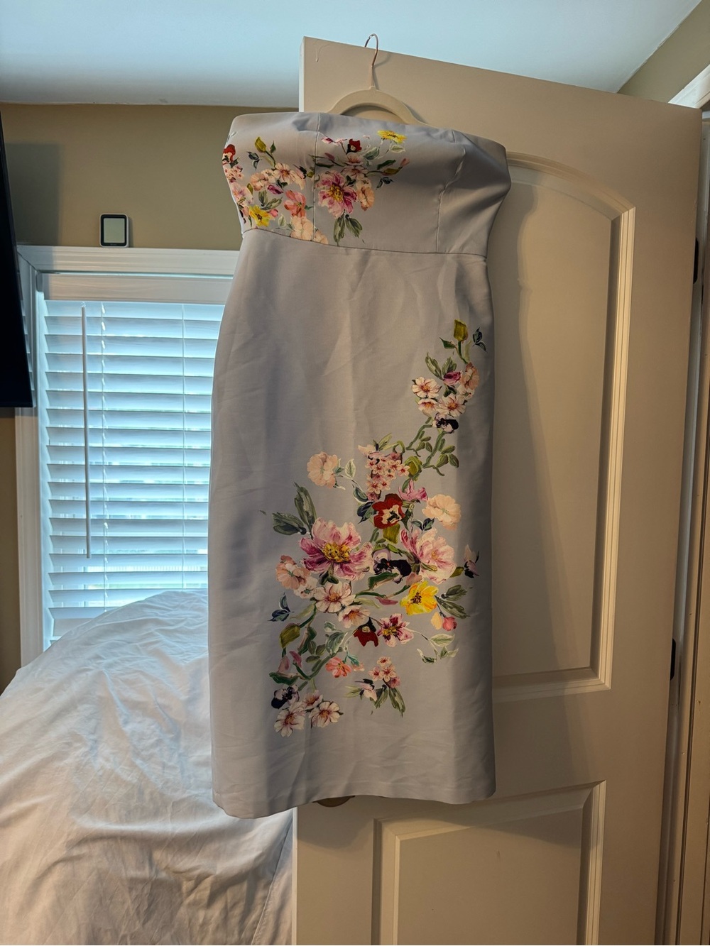 Sachin + Babi Light Blue Strapless Floral Dress